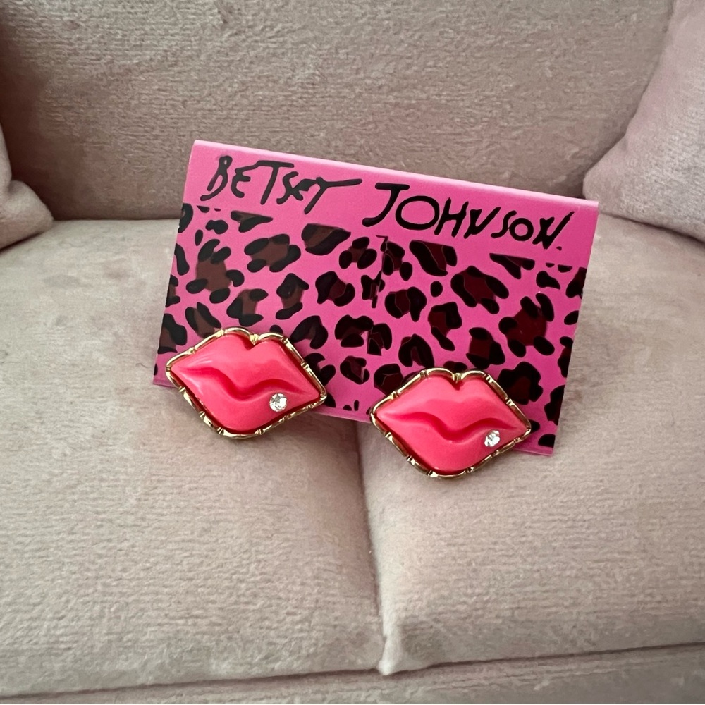 New Betsey Johnson Lip design earring studs